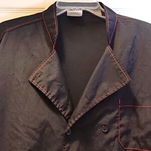 Lightweight Black/Red trim Chef/cook Jacket (2X)